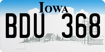 IA license plate BDU368