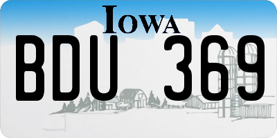 IA license plate BDU369
