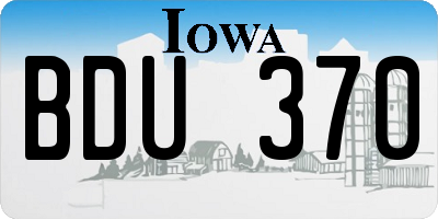 IA license plate BDU370