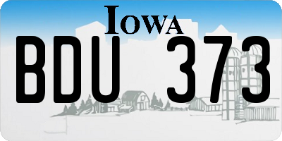 IA license plate BDU373