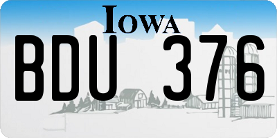 IA license plate BDU376