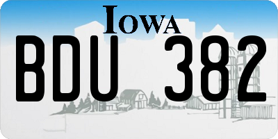 IA license plate BDU382