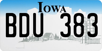 IA license plate BDU383
