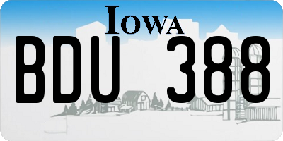 IA license plate BDU388