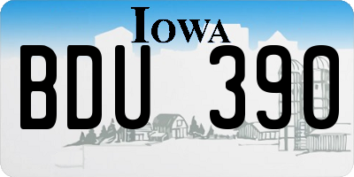 IA license plate BDU390