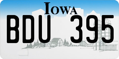 IA license plate BDU395