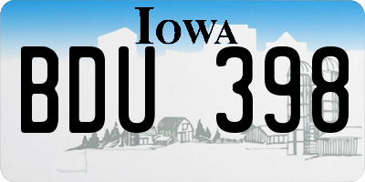 IA license plate BDU398