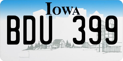IA license plate BDU399