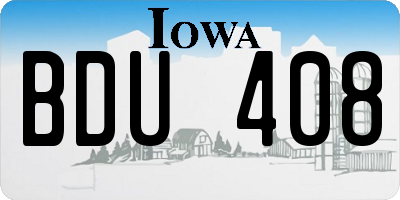 IA license plate BDU408