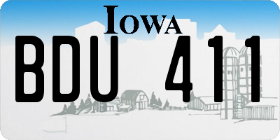 IA license plate BDU411
