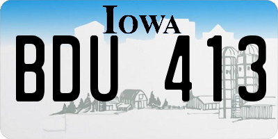 IA license plate BDU413