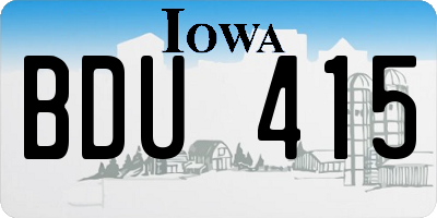 IA license plate BDU415