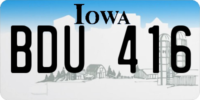 IA license plate BDU416