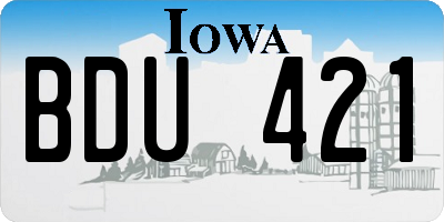 IA license plate BDU421