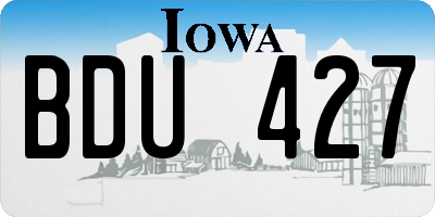 IA license plate BDU427