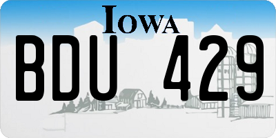 IA license plate BDU429