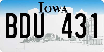 IA license plate BDU431