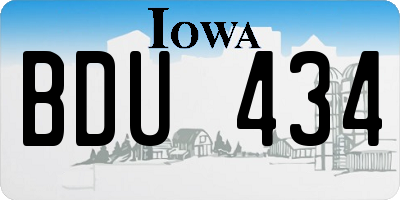 IA license plate BDU434