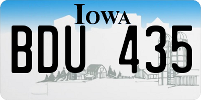 IA license plate BDU435