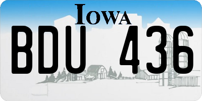 IA license plate BDU436