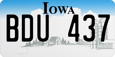 IA license plate BDU437