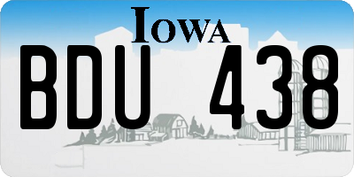 IA license plate BDU438