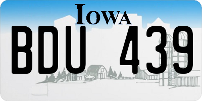 IA license plate BDU439