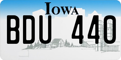 IA license plate BDU440