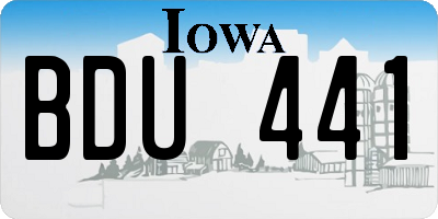 IA license plate BDU441