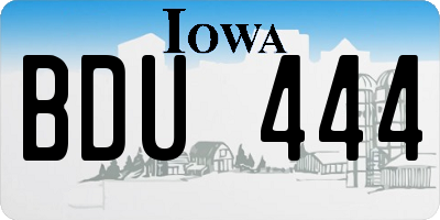 IA license plate BDU444