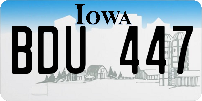 IA license plate BDU447