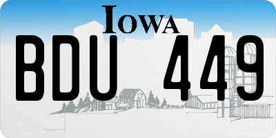 IA license plate BDU449