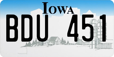 IA license plate BDU451