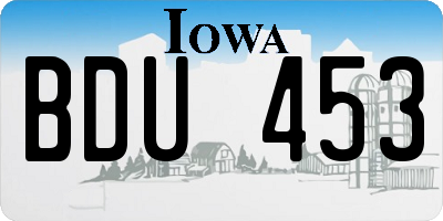 IA license plate BDU453