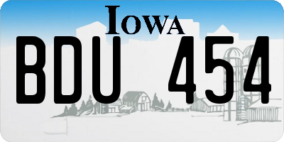 IA license plate BDU454