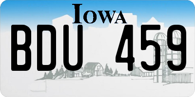 IA license plate BDU459