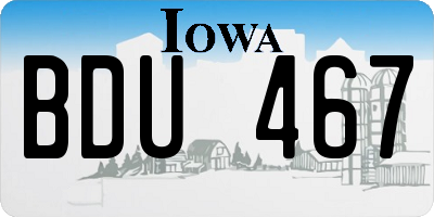 IA license plate BDU467