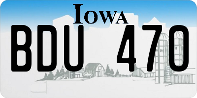 IA license plate BDU470