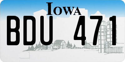 IA license plate BDU471