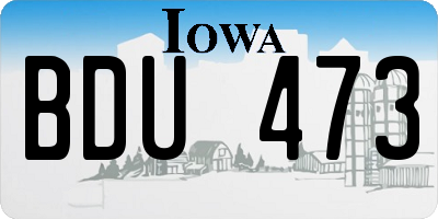 IA license plate BDU473