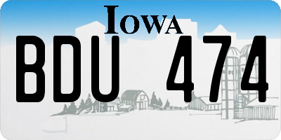 IA license plate BDU474