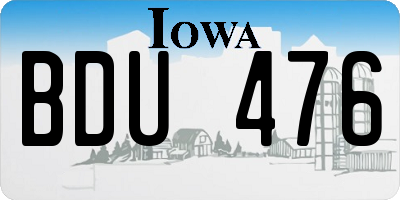 IA license plate BDU476