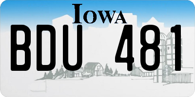 IA license plate BDU481