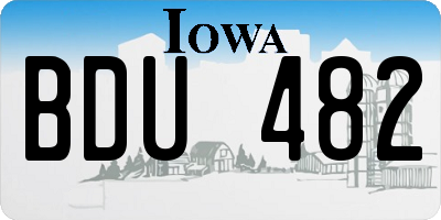 IA license plate BDU482