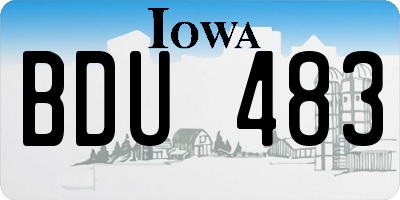 IA license plate BDU483