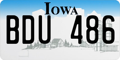 IA license plate BDU486