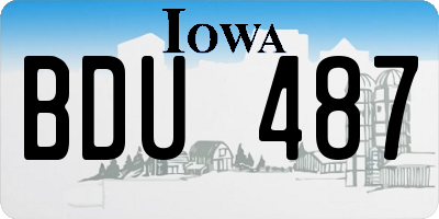 IA license plate BDU487