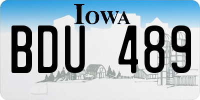 IA license plate BDU489