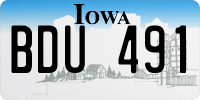 IA license plate BDU491