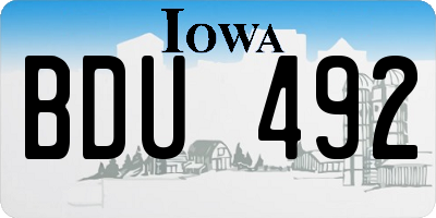 IA license plate BDU492